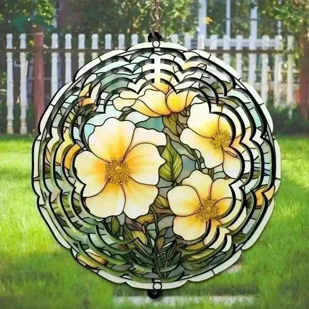 8 inch floral  indoor /outside wind spinner